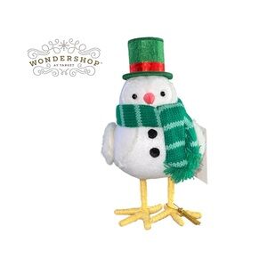 Target Wondershop collectible bird Snowman  Green hat Scarf 2022 Freezy holiday